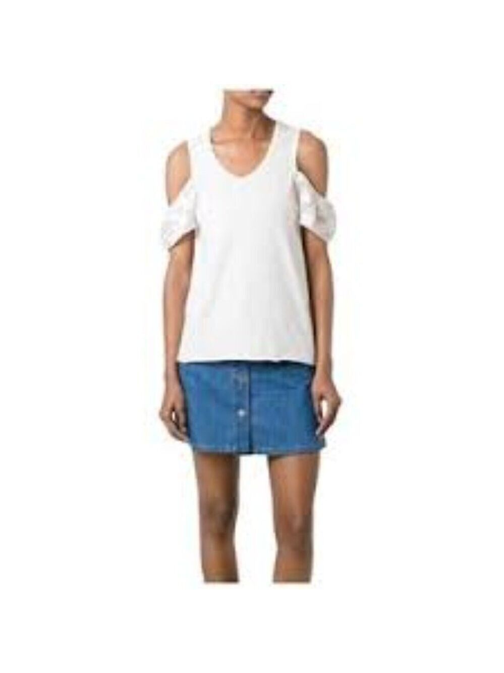 See By Chloe Cold Shoulder Lace Sleeve Top sizie 44  Small Medium